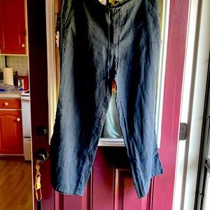 Navy blue linen pant by London Jean